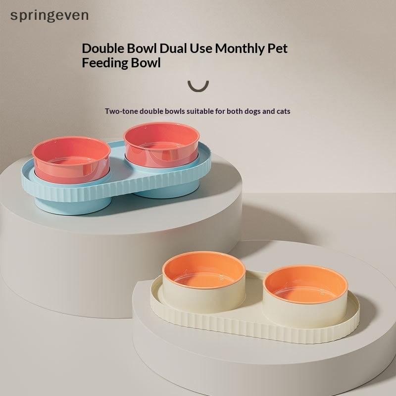 Springeven ความคิดสร้างสรรค์ Anti-spill ชามแมว Feeding Water Protecting กระดูกสันหลังส่วนคอ Anti Spl