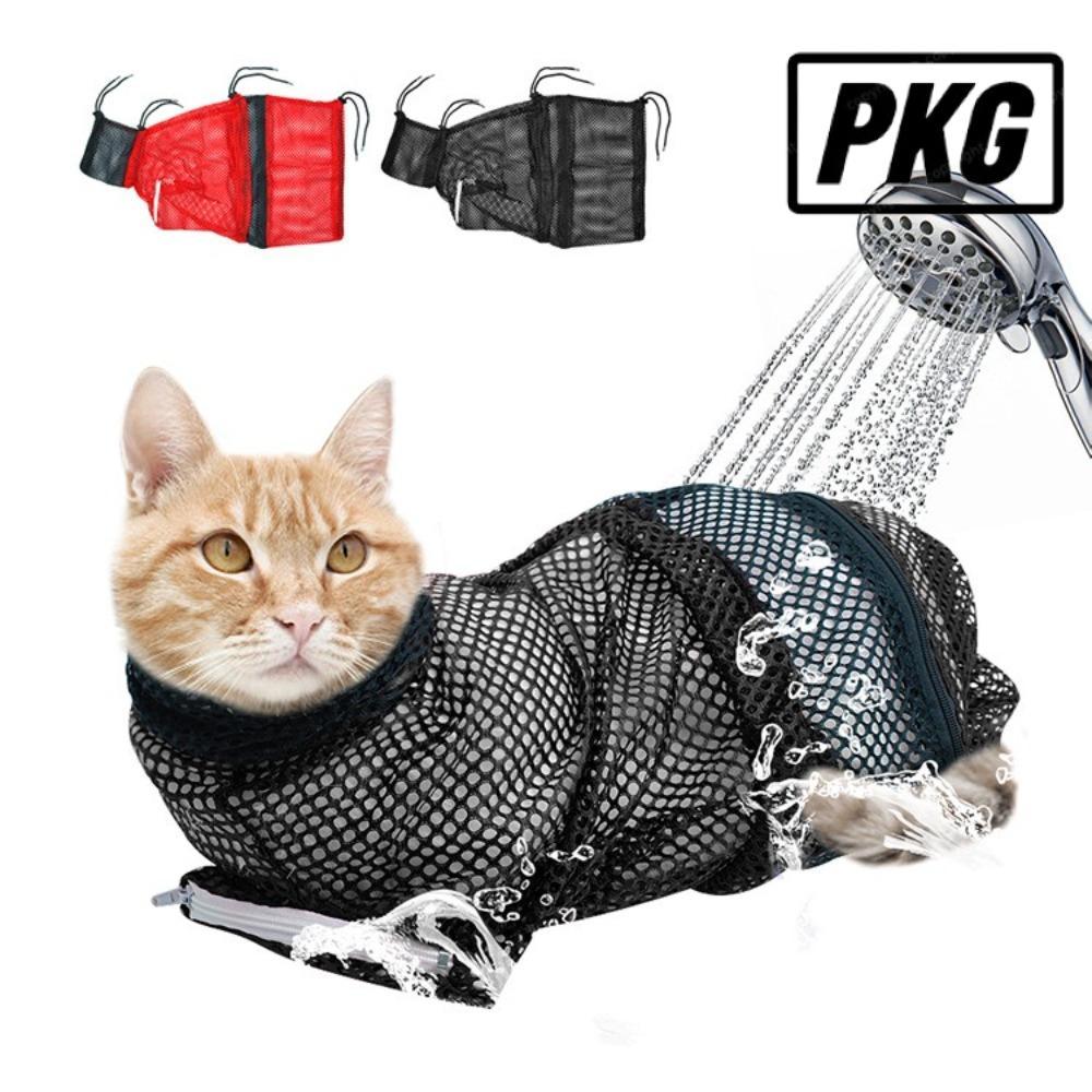 REPKG Cat Grooming Restraint Bag, Breathable Mesh Anti Scratch Cat Bathing Bag, Restraint Bag Adjust