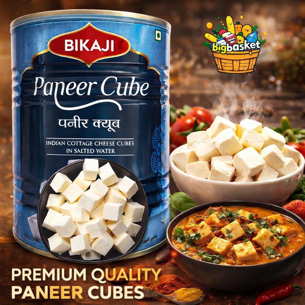 Paneer 800g.แข็งชนิดโฮลมิลค์ชีส ปานีร์ (Indian cottage cheese)Bikaji🇮🇳