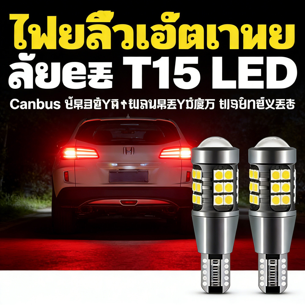 ไฟถอย ถอดเบรค ไฟหลังไฟเลี้ยว LED T15 Canbus