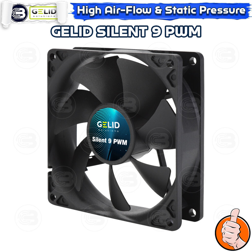 [CoolBlasterThai] GELID Silent 9 PWM Black PC Fan Case size 90 mm. ประกัน 3 ปี (FN-PX09-21)