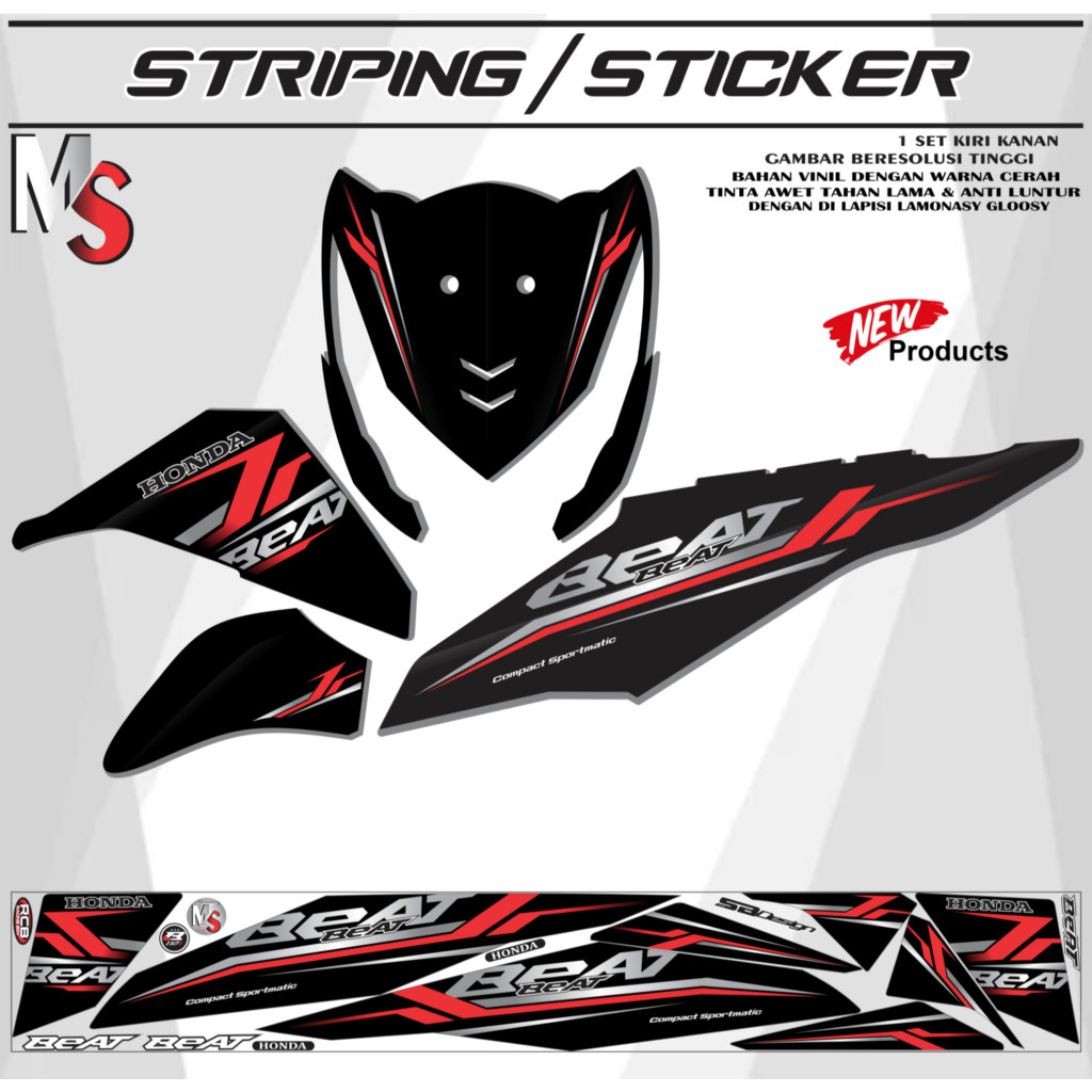 สติ๊กเกอร์ LIST STRIPING VARIATION MOTORCYCLE POLET BEAT PGM - FI 2012/2016 MSO3 สติ๊กเกอร์