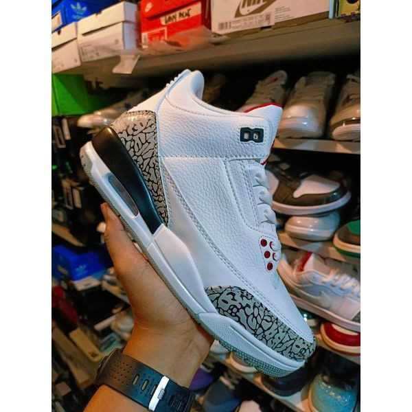 Jordan 3 Mens/Ladies "White Cement" สีขาว/ดํา