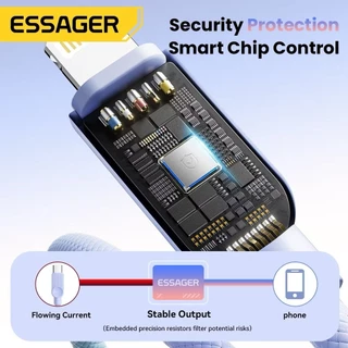 ESSAGER สายชาร์จเร็ว Type C To USB C to USB C to L 29W/60W/100W สำหรับโทรศัพท์ USB2.0 480Mbps A13