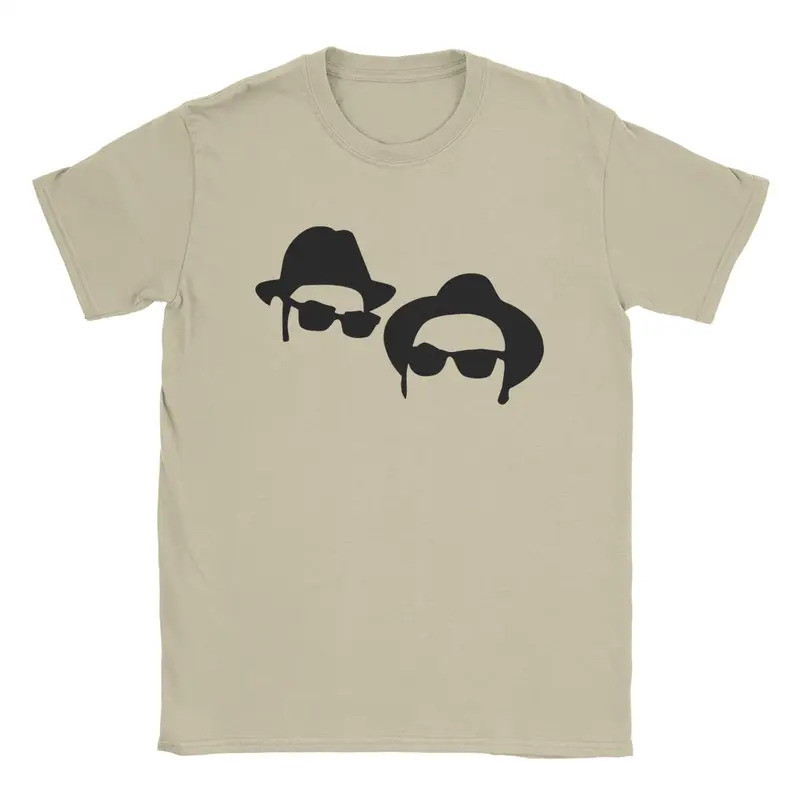 เสื้อยืดผู้ชาย Elwood & Jake The Blues Brothers เสื้อยืดลำลอง แขนสั้น คอกลม ผ้าฝ้าย พิมพ์ลาย