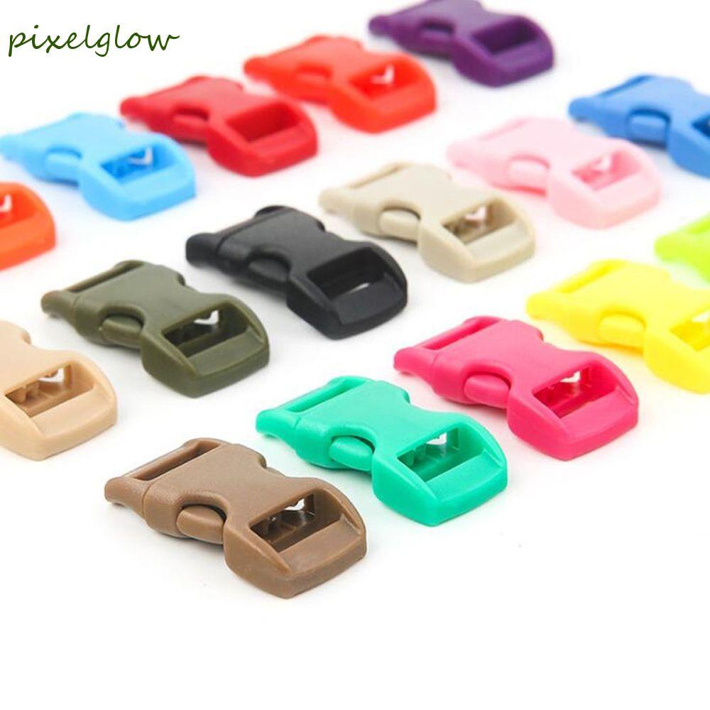 PIXELGLOW Paracord Curved Plastic 3/8" 10mm Dog Collar Parachute Outdoor Camp