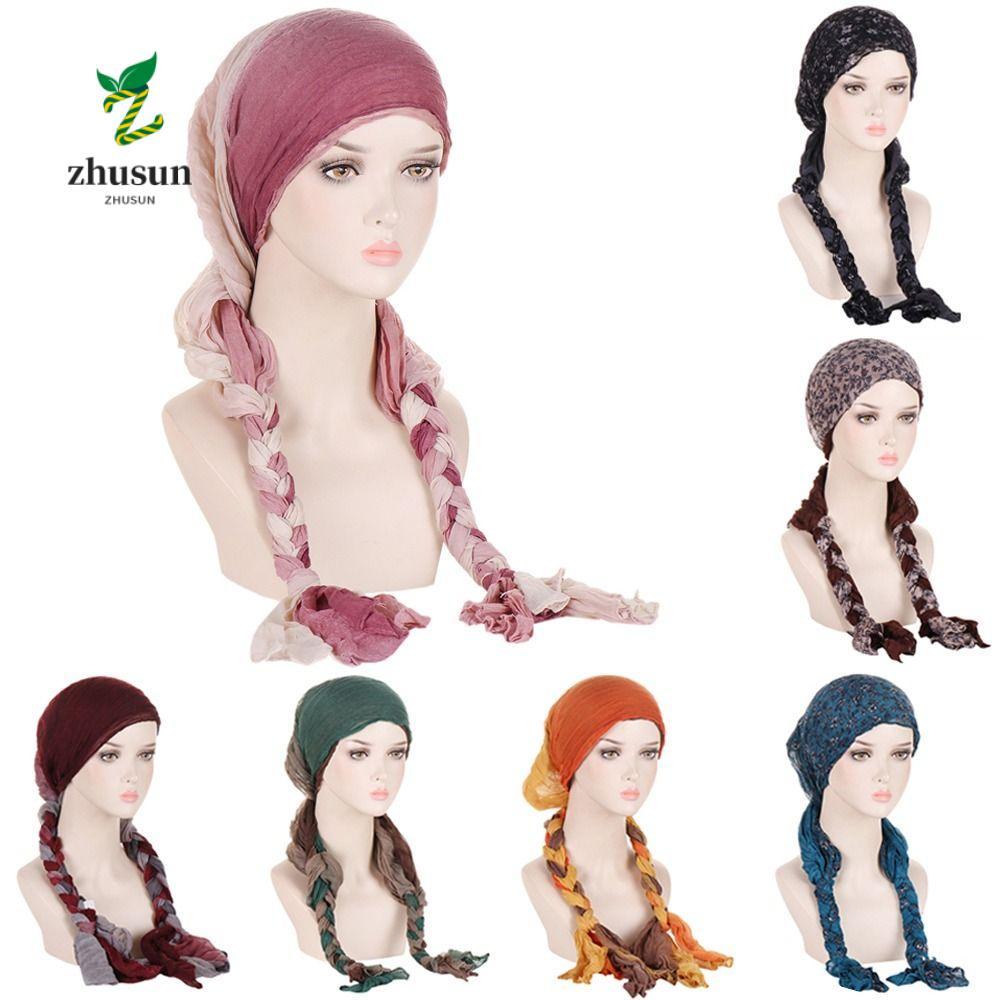 ZHUSUN Turban Hat, Soft Multicolor Headscarf, Classic Chemo Cap Women