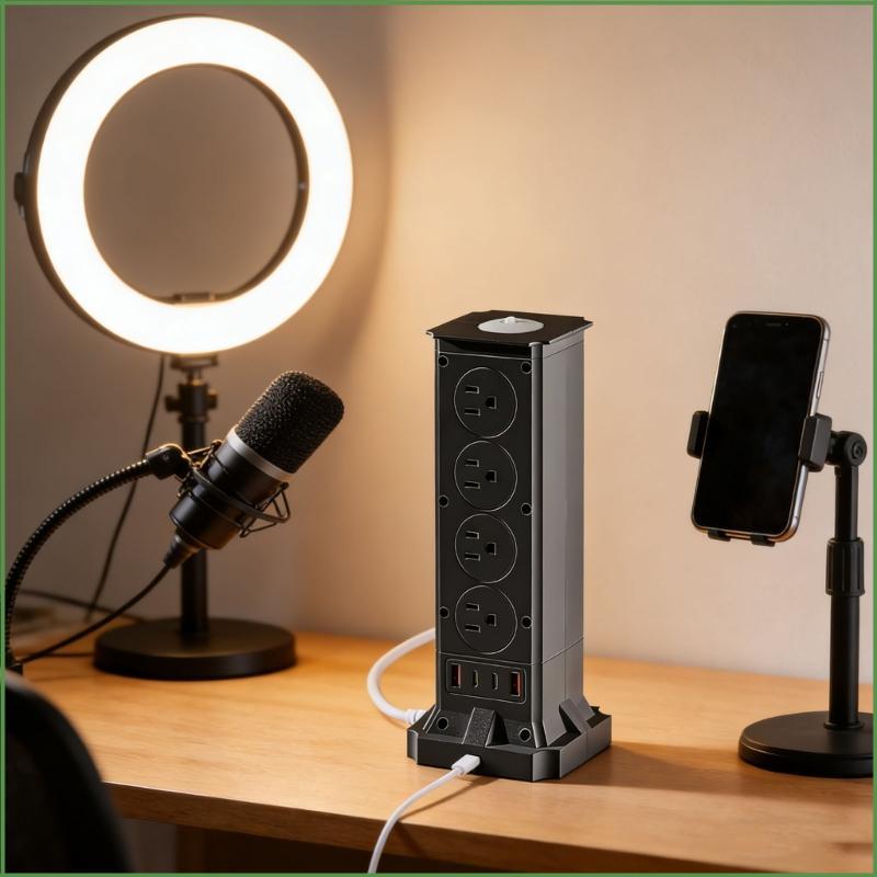 BON ปลั๊กหลายตัว Outlet Tower 110V ขาตั้งแนวตั้งเนื้อพลาสติกแถบพลังงานทาวเวอร์ซ็อกเก็ตไฟฟ้าสําหรับหล