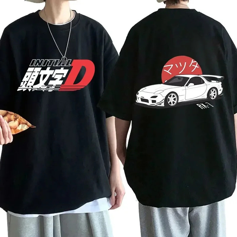 เสื้อยืดแขนสั้นลาย Skyline GTR JDM Manga AE86 รถแข่ง สำหรับผู้ชายและผู้หญิง ผ้าฝ้ายแท้ ทรงหลวม สไตล์
