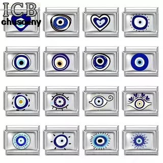สร้อยข้อมือ UV Eye Blue Italian Charm สแตนเลส Fit 9 มม. เพิ่มความสวยงามและบุคลิกภาพ