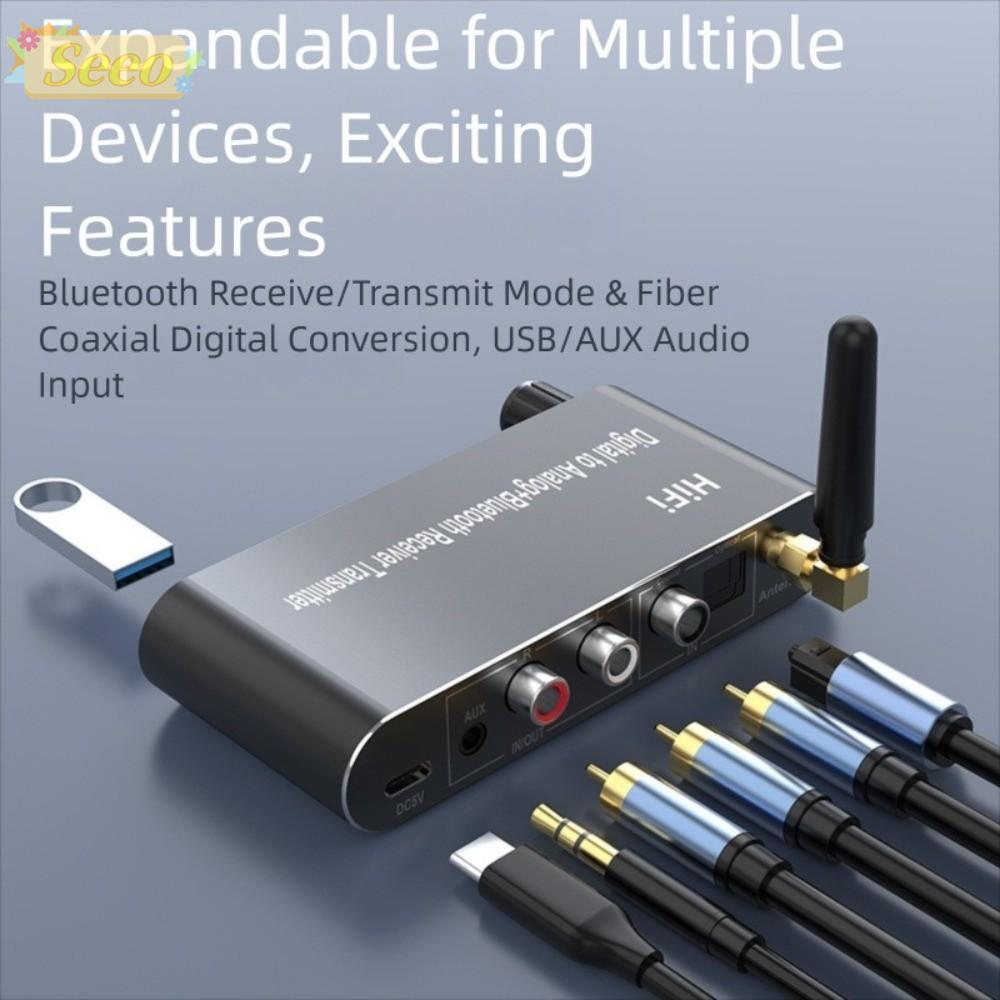 SEEO Digital Optical to 3.5 mm, 4 in 1 พร้อม Bluetooth 5.1 Receiver Digital to Analog Audio Converte