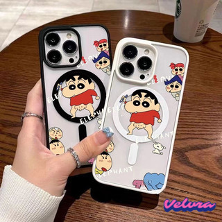 สําหรับ iPhone 16 15 11 14 13 12 Pro Max X XR Xs Max  คุณภาพสูงโปร่งใส Protector แม่เหล็กชาร์จไร้สายเคสโทรศัพท์ปกอ่อน