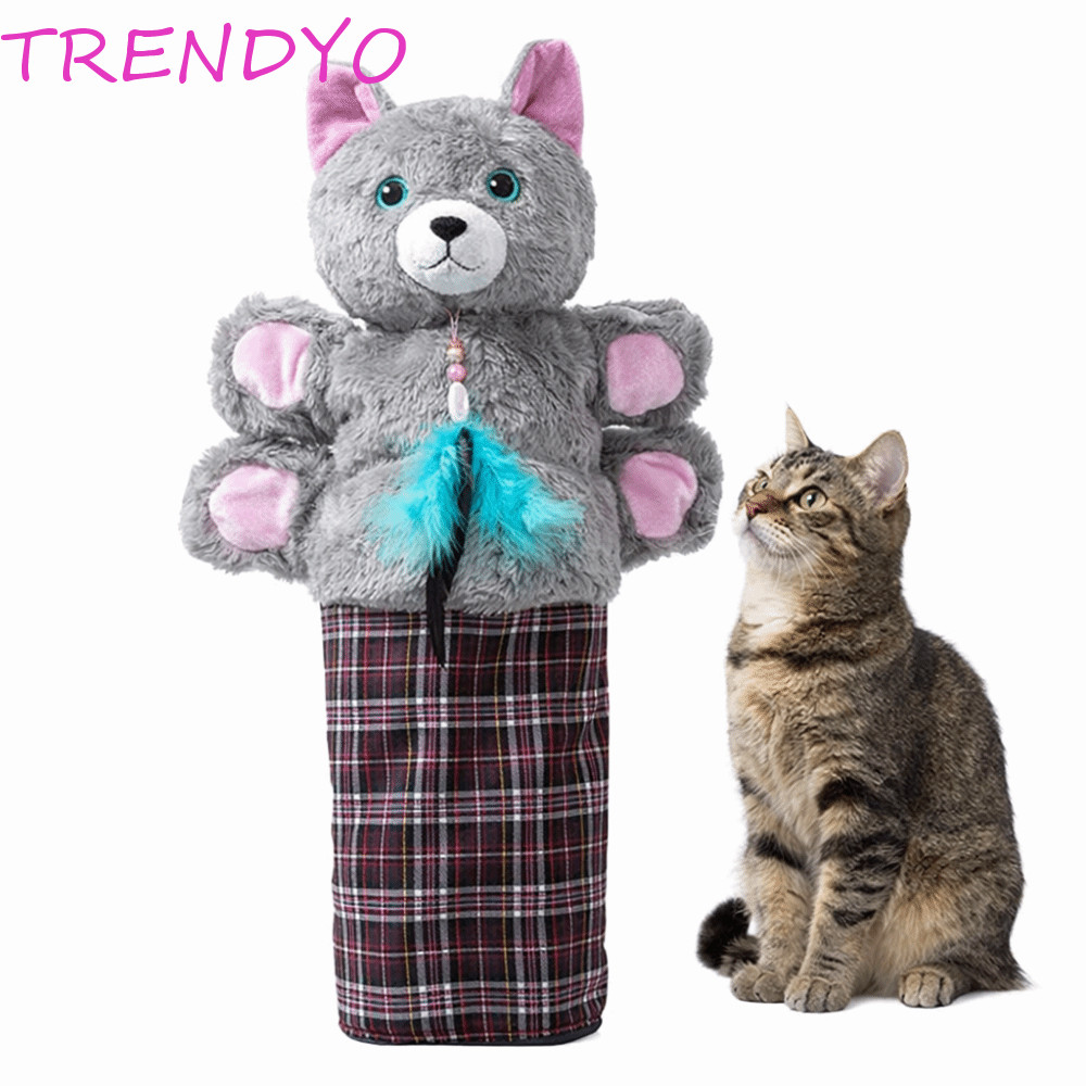 TRENDYO Cat Wrestling Puppet, Hand Puppet Safe Soft Cat Boxing Gloves, Funny Fun Play Tough Padding 