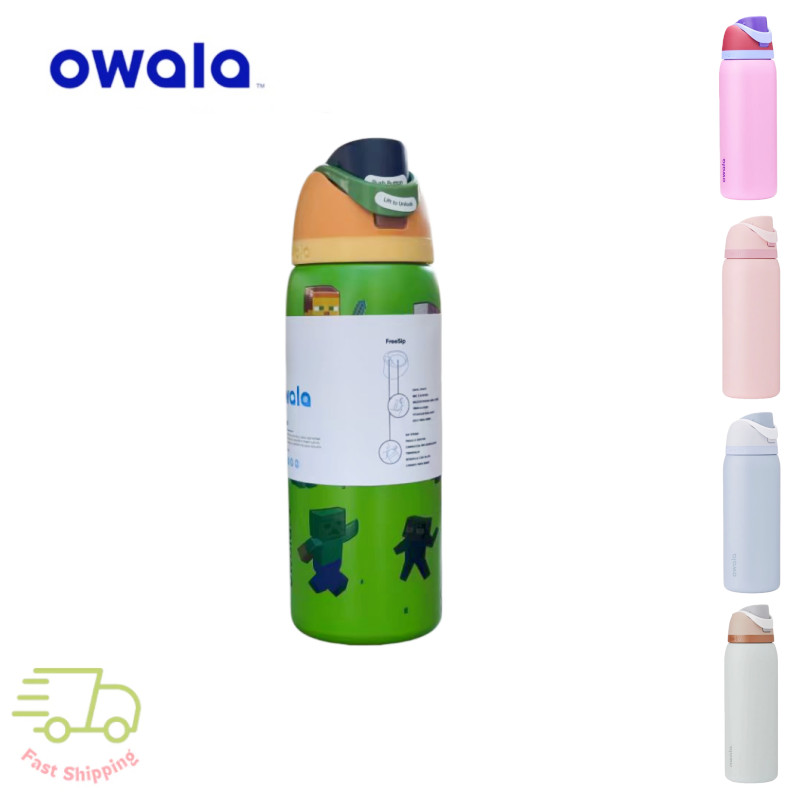 Minecraft x Owala FreeSip 24oz/32oz: Craft Your Sip with Patented 2-in-1 Spout & Insulated Stainless