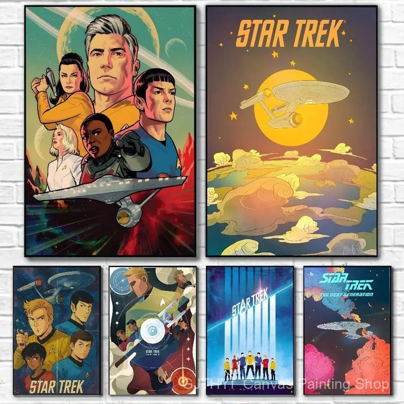 S-Star Trek อะนิเมะสําหรับโปสเตอร์วิทยาศาสตร์ภาพวาดผ้าใบโปสเตอร์พิมพ์บ้านห้องนอนห้องนั่งเล่นตกแต่งขอ