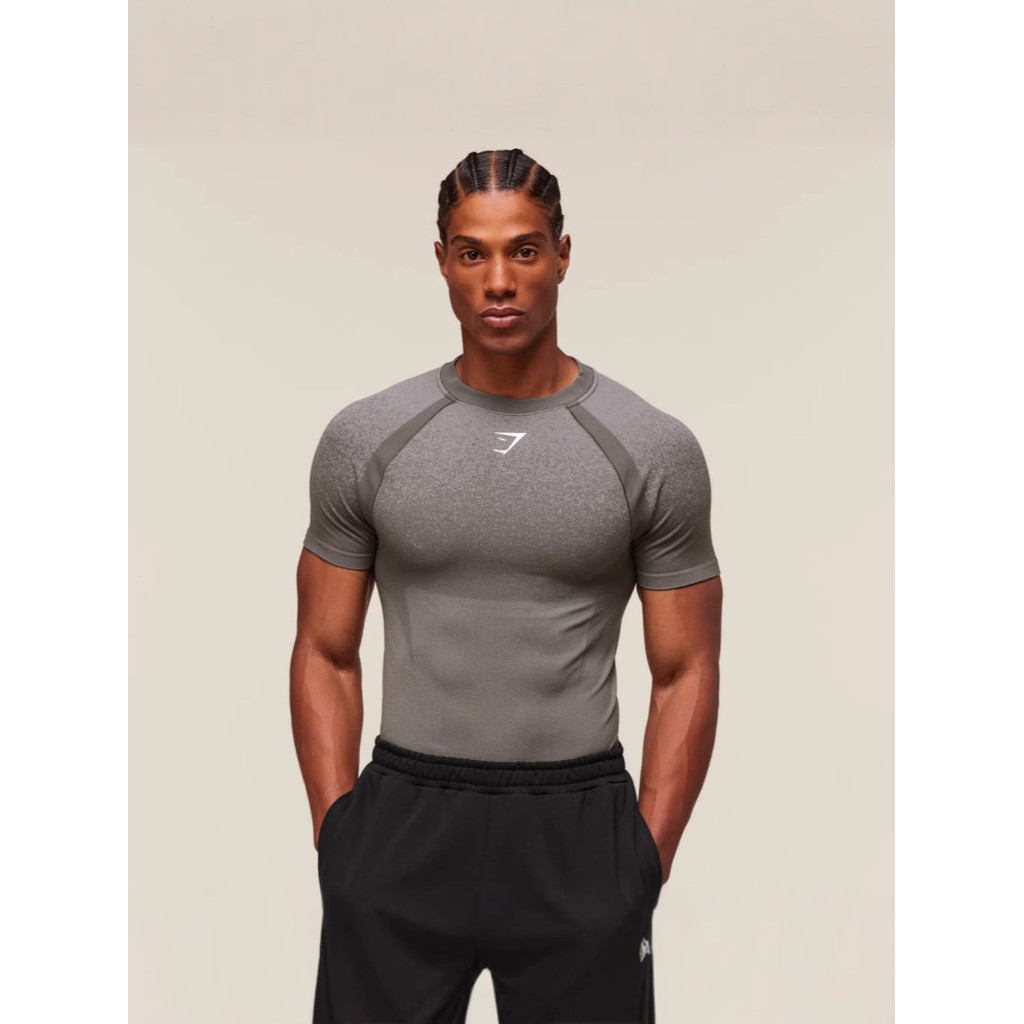 GYMSHARK แจ็กเก็ตออกกำลังกายแขนสั้น สำหรับผู้ชาย ระบายอากาศดีและแห้งไว