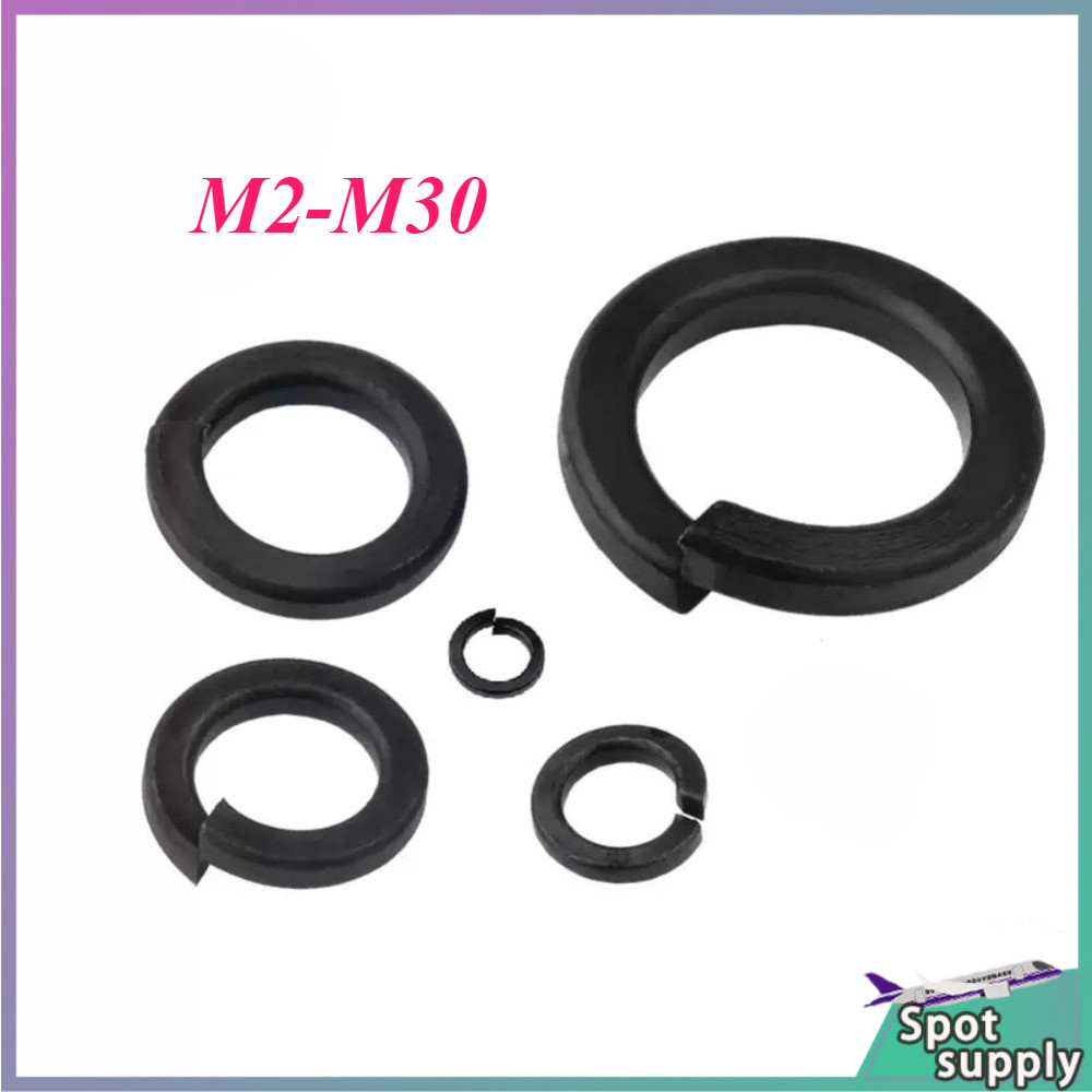 8.8-เกรดหนาเปิดสปริงเครื่องซักผ้ายืดหยุ่น,เครื่องซักผ้าสปริงสีดํา M2-M30 HJ-L001