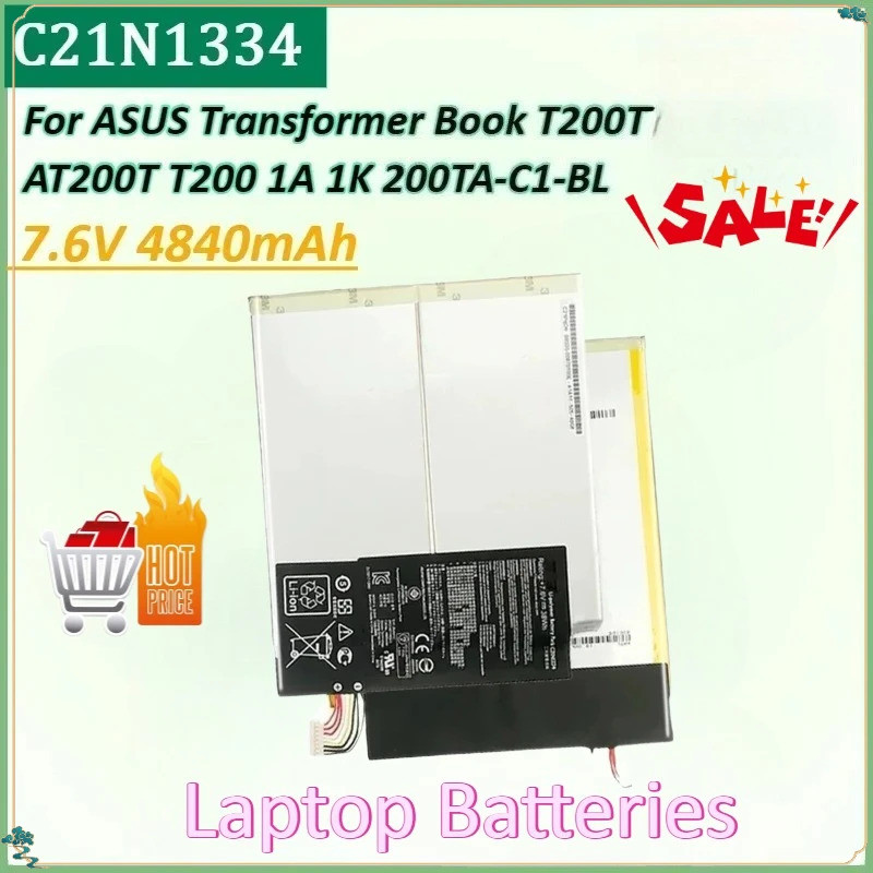 แบตเตอรี่คุณภาพสูง C21N1334 7.6V 4840mAh แบตเตอรี่แท็บเล็ตสําหรับ ASUS Transformer Book T200T 200TA-