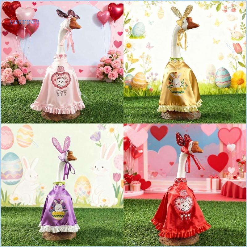 VA โพลีเอสเตอร์ที่มีสีสันอีสเตอร์ Geese Rabbit Dress Up สําหรับตกแต่งบ้านตามฤดูกาลตกแต่ง Geese เครื่