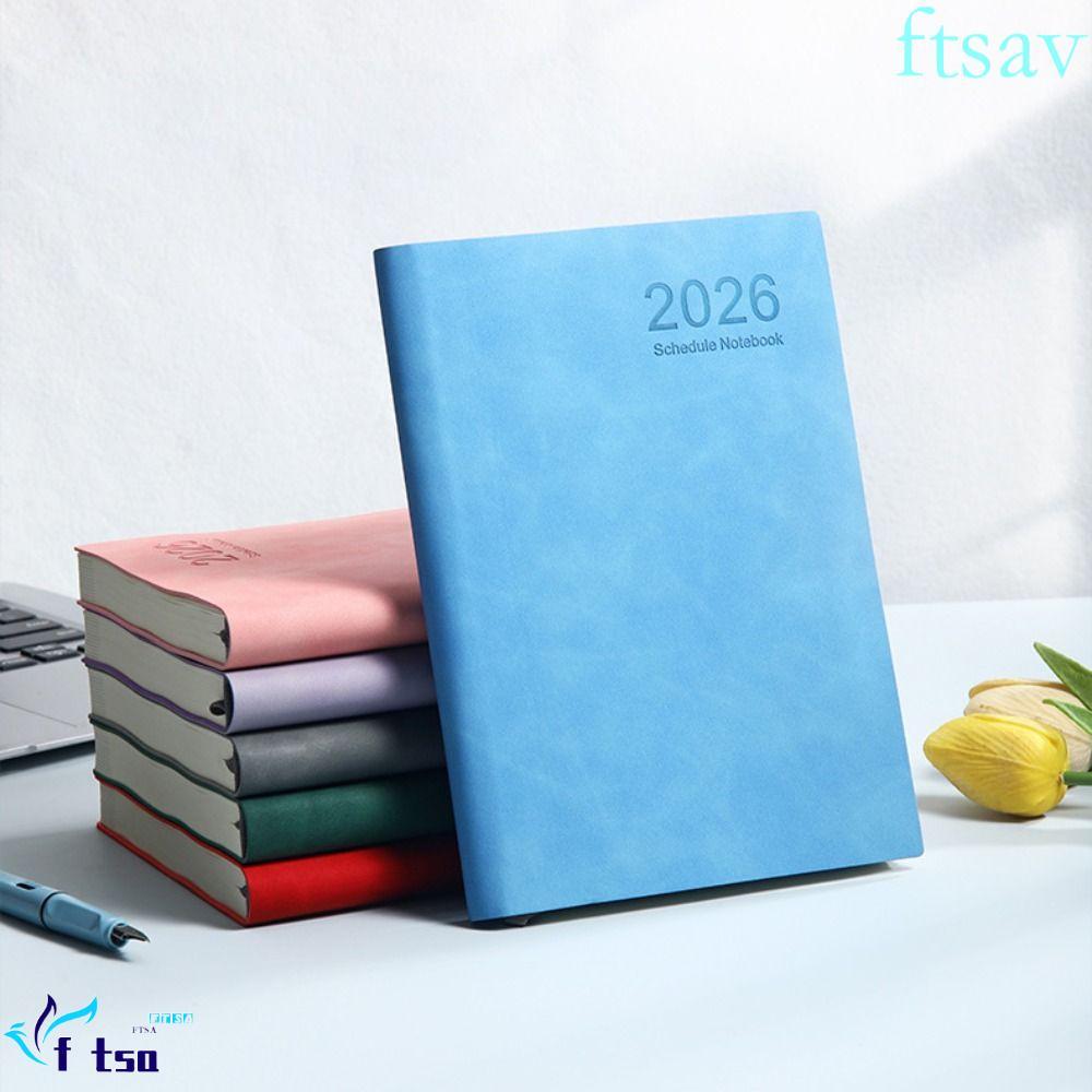 SWIFTSAVER 2026 365-Day Schedule Notebook, A5 PU Leather Cover Agenda Notebook, High-end Colourful C