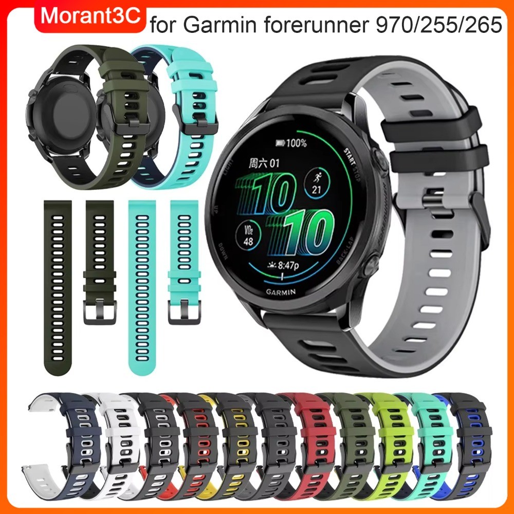 22 มม.ซิลิโคนสําหรับผู้เบิกทาง Garmin 965 955 970 255 265 745 สร้อยข้อมือสายรัดข้อมือสําหรับ Garmin Venu 3/Venu 2/Venu 4 45 มม.Vivoactive 4 Band