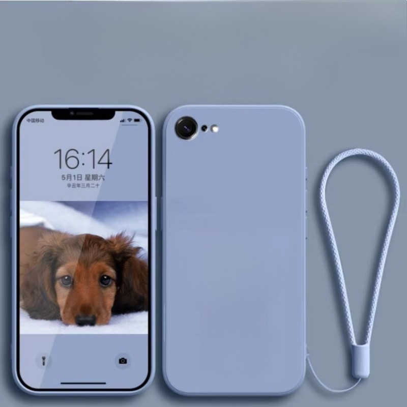 สําหรับ Iphone 17E ซิลิโคนเหลว Lanyard เคสโทรศัพท์กันกระแทกสําหรับ Iphone 17e 16E Soft TPU Matte ฝาหลังเชลล์