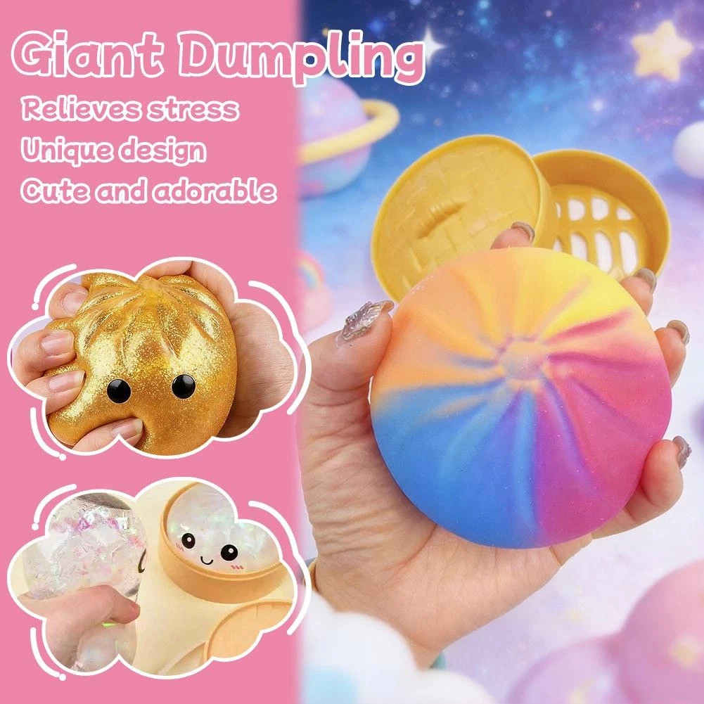 Dumpling Squishies, Mystery Dumpling Box,Glitter Dumpling,Anxiety Relief Fidget