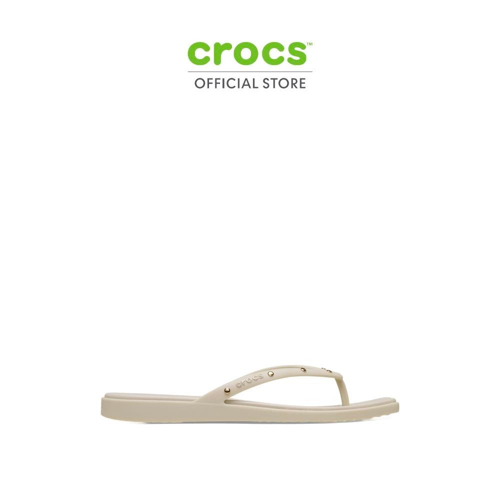 CROCS รองเท้าแตะผู้หญิง MIAMI STUDDED FLIP รุ่น 211471-0LL - ALMOND TINT