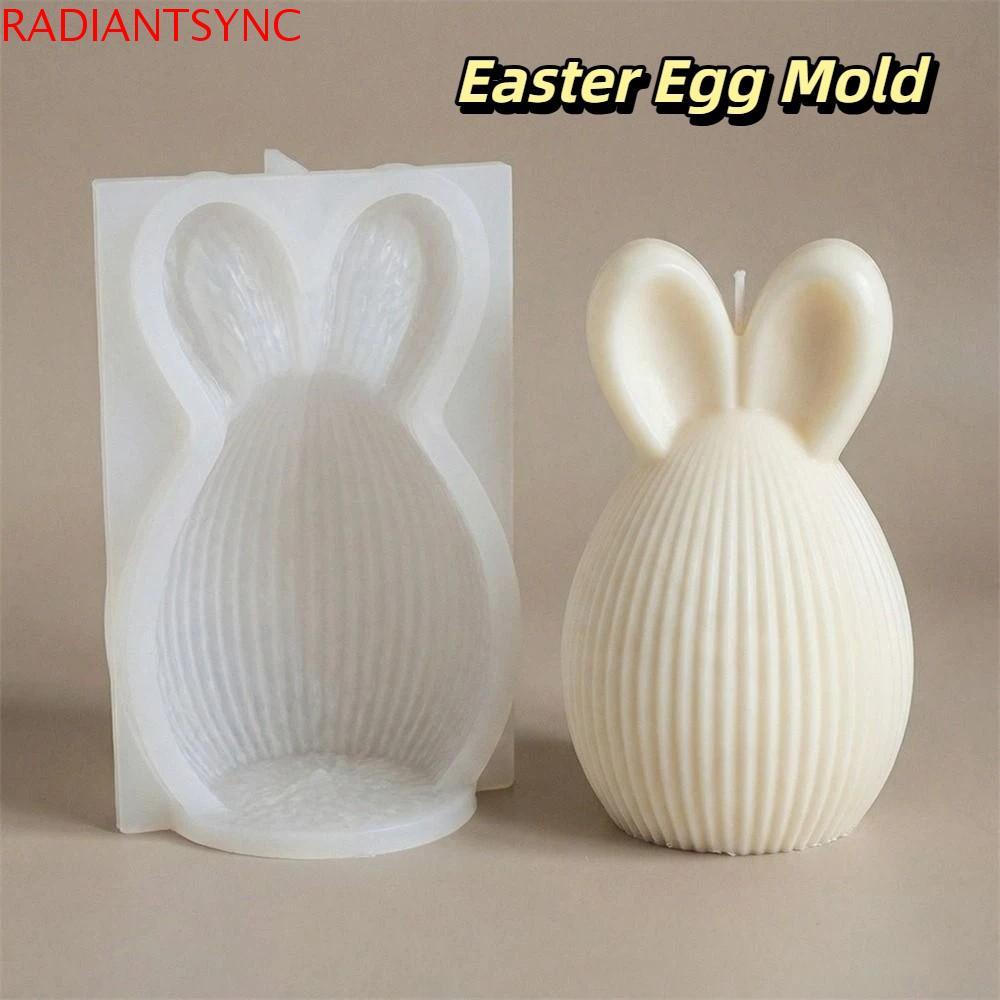 RADIANTSYNC Bunny Egg Mould, 3D Non-stick Easter Egg Mold, Easter Series Soft Silicone Handmade East