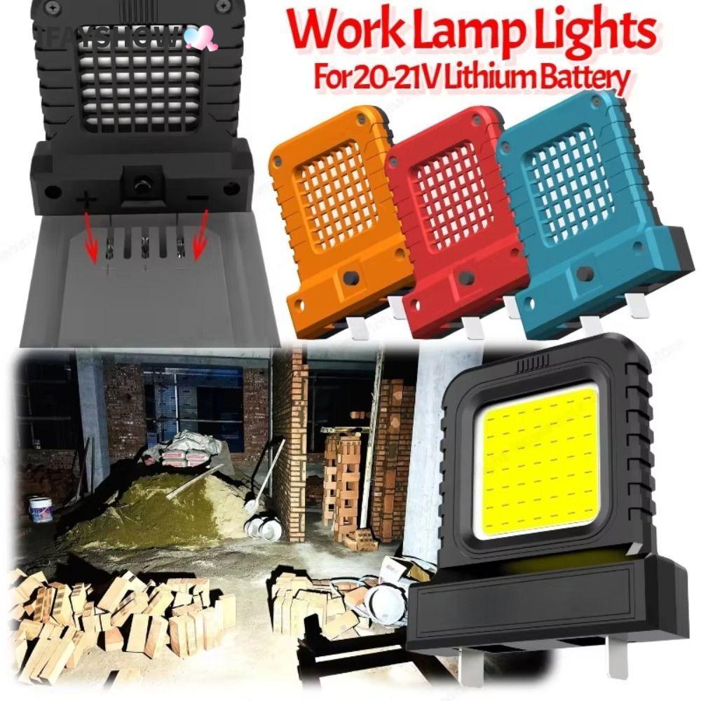 IFAYSHOW ไฟฉายกลางแจ้ง, ชิ้นส่วนเครื่องมือไฟฟ้าปรับไฟ LED ทํางาน, คุณภาพสูงสากลทนทานความสว่างสูงไฟทํางานแบบพกพา 18V-21V แบตเตอรี่ Li-ion