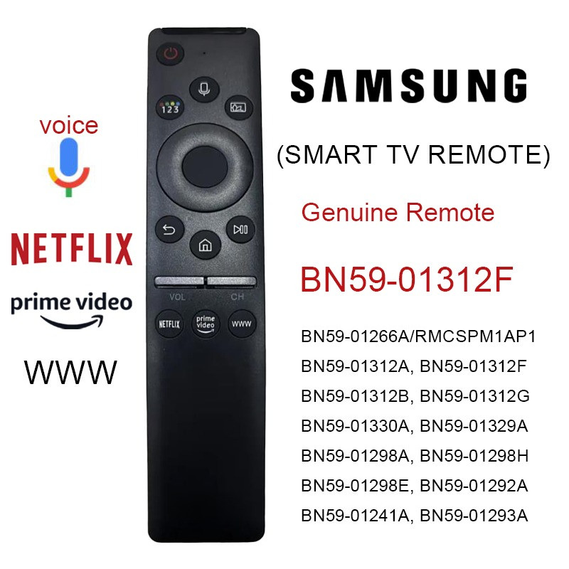 คำสั่งเสียง รีโมททีวี Samsung LED QLED OLED SMart Android TV รีโมท remote BN59-01312F