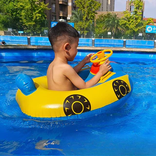 Baby Swimming Seat ห่วงยางเด็ก น่ารัก รูปร่างเครื่องบิน ด้วยพวงมาลัย ห่วงยางสวมขาเด็ก