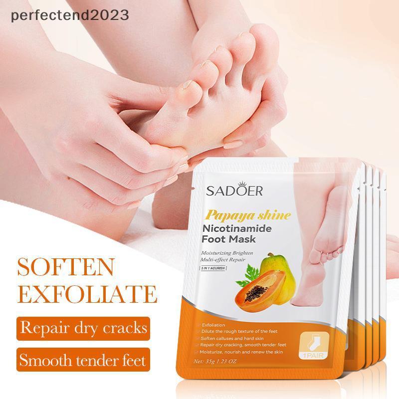 [perfectend] 1 คู่ SADER Fruits Foot Mask Moisturizing Foot Peeling Mask Exfoliating For Feet Spa Pe
