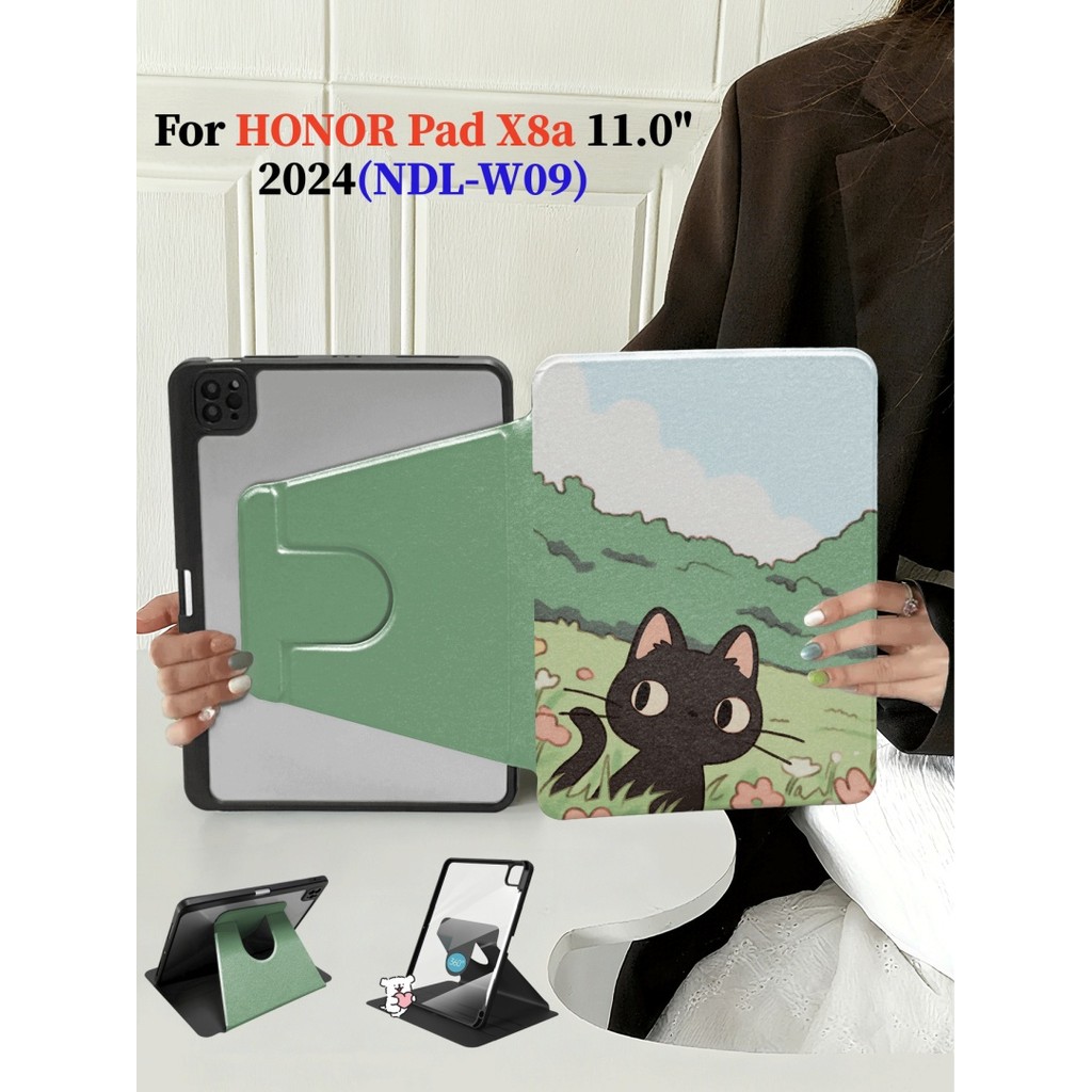 สําหรับ HONOR Pad X8a NDL-W09 2024 11.0 นิ้วแฟชั่น 360 หมุน Sweatproof ลื่นฝาครอบ HONOR Pad X8a NDL-