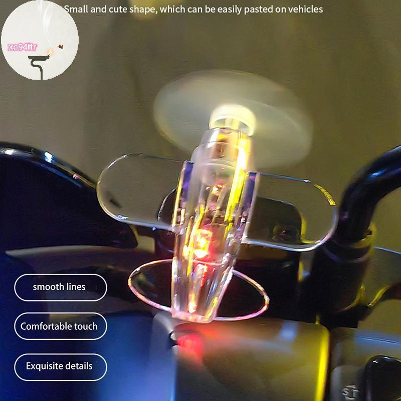 XOITR 1 PC ลมขับเคลื่อน LED เครื่องบินเครื่องประดับสําหรับรถจักรยานยนต์แฮนด์รถกระจกมองหลังในเวลากลาง