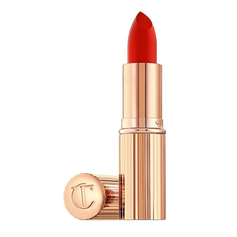 New Product#Charlotte tilbury/Gold tube lipstick#love bite Jialing Red3.5g Matte finish that enhance