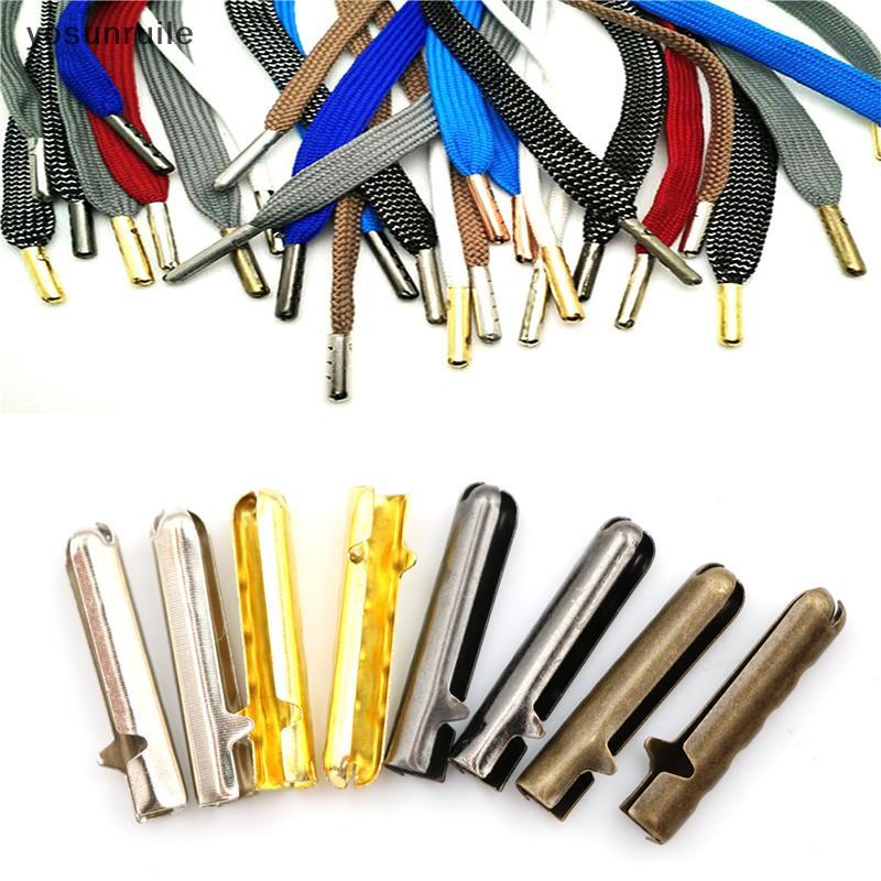 Yosunruile] 50 ชิ้นเชือกผูกรองเท้าหัว Aglets DIY เชือกผูกรองเท้าซ่อมรองเท้าลูกไม้เคล็ดลับเชือกคลิปหัวใหม่