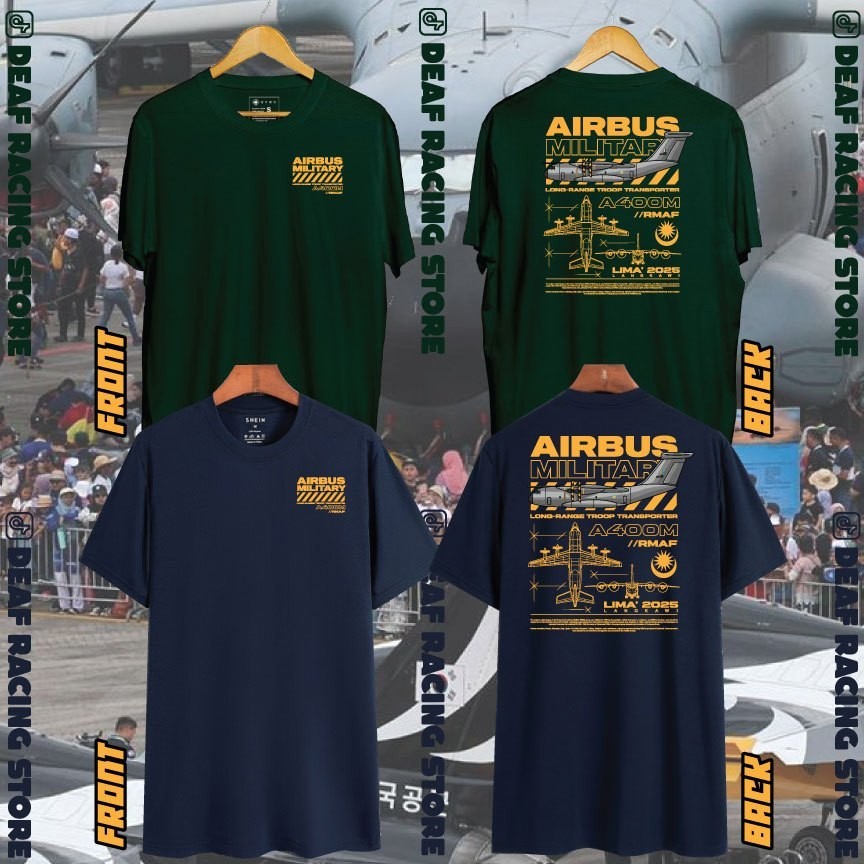 Baju Cotton A400M AIR BUS, LIMA LANGKAWI 2025, ผ้าฝ้ายคุณภาพพรีเมี่ยม ADULT & KIDS เสื้อยืด /AIR BUS