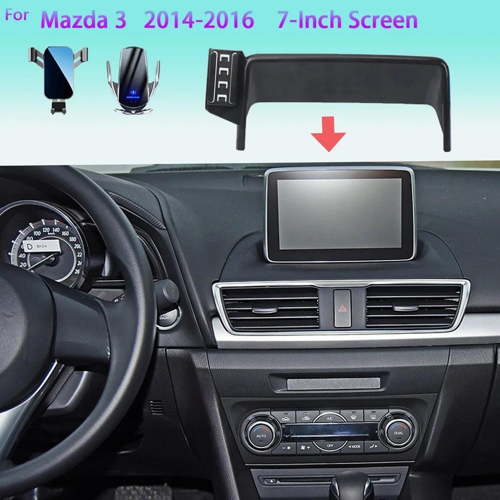 ผู้ถือโทรศัพท์รถยนต์สําหรับ Mazda 3 2014 2015 2016 BM BN 7 "หน้าจอโทรศัพท์มือถือสนับสนุนรถ Mounts 15