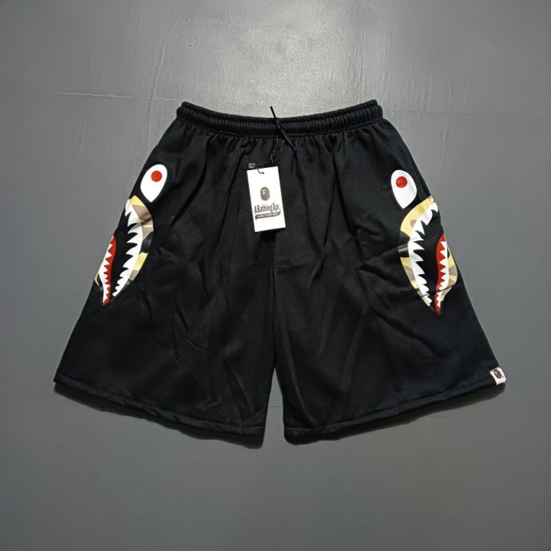 กางเกงขาสั้น Bape Black Fleece Cotton Premium