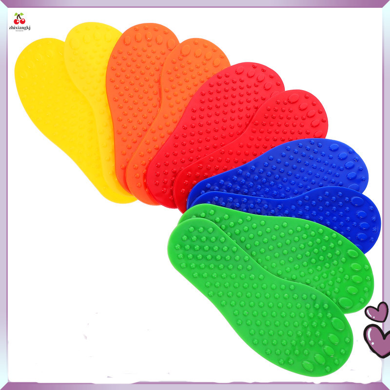 5 คู่ของเล่นเด็ก Crash Pads สําหรับ Sensory Feet Markers ห้องเรียน 2.00X9.10 ซม.PVC zhixiangkj