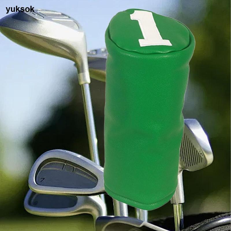 Yuksok Golf Club Cover Headcover หนัง PU คอยาวกํามะหยี่ซับสําหรับ Woods Fairway Driver Protection Golf Practice อุปกรณ์เสริม — صورة 7
