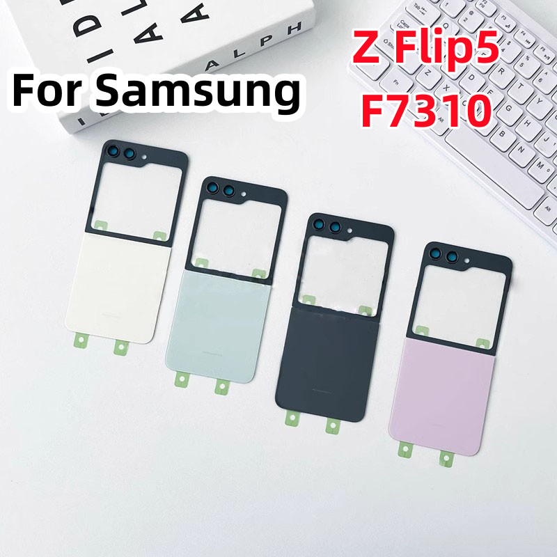 ฝาครอบด้านหลังสําหรับ Samsung Galaxy Z Flip5 F7310 F731U F731B F731N แบตเตอรี่ด้านหลังประตูกรณีปกหลั