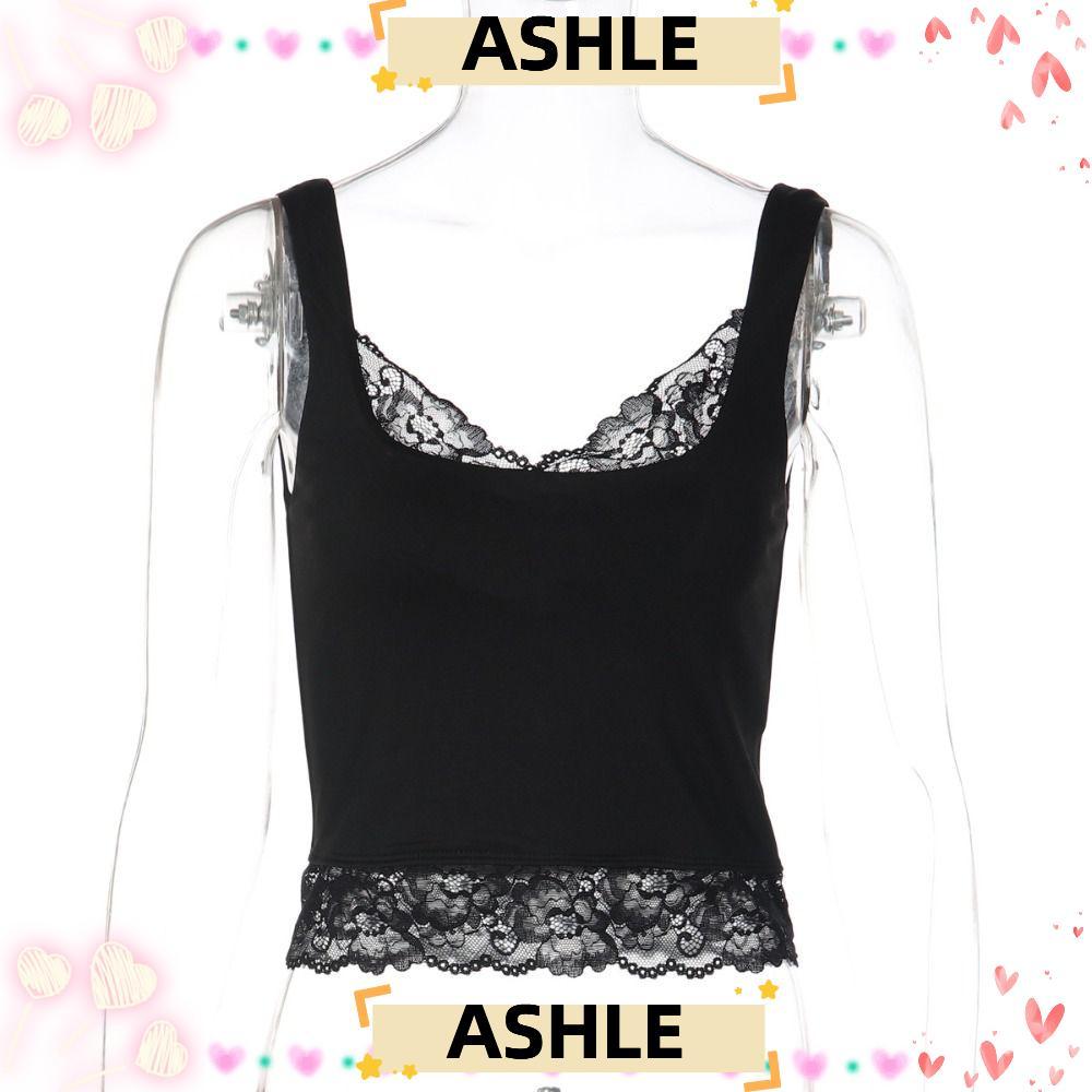 เสื้อกล้ามลูกไม้แขนกุดบางทรงคอวี สบายๆ เหมาะสำหรับสวมใส่ทุกวัน