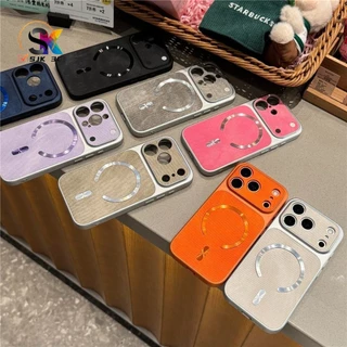 เคสโทรศัพท์หรูหราสําหรับiPhone 17 16 15 14 13 12 11 Pro Max PlusกรณีหรูหราVINTAGE DENIMแม่เหล็กหนังฝาครอบโทรศัพท์กันกระแทกป้องกันกลับเชลล์
