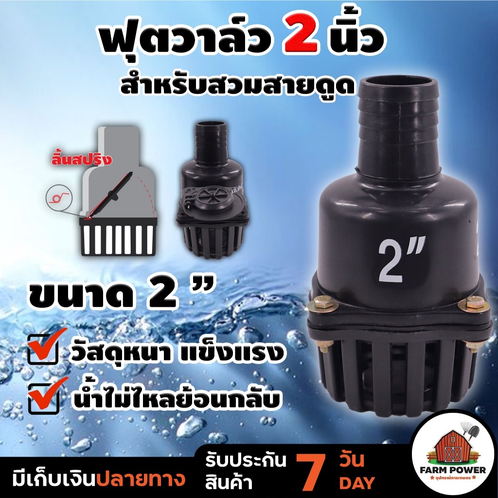 【COD+ส่งฟรี】ฟุตวาล์ว หัวกระโหลกเดือย ไฟเบอร์ ขนาด 2 นิ้ว 4 หู แบบสวม หางไหล (สีดำ)