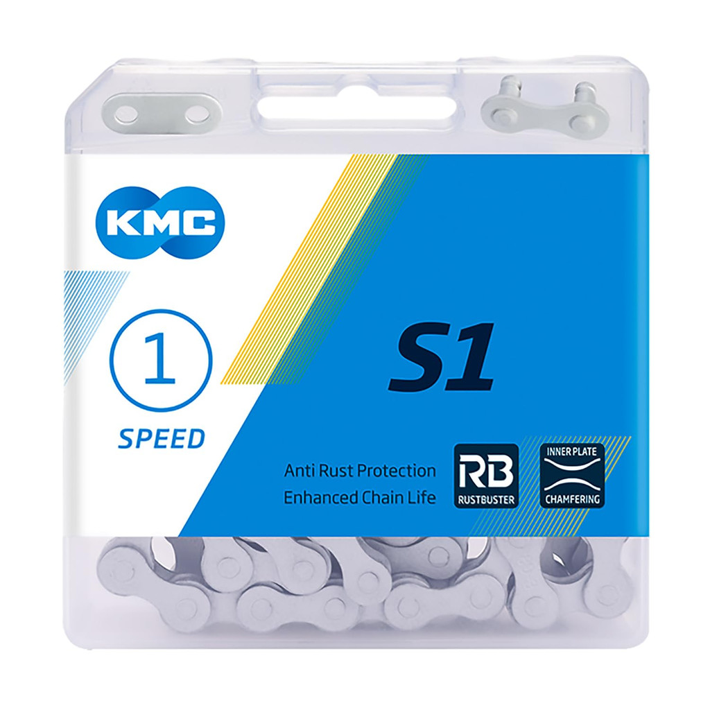 KMC จักรยาน โซ่ S1RB โซ่กันสนิม 【1 SPEED】 สีเทาอ่อน