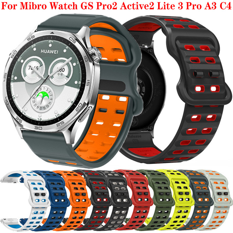 22 มม.ซิลิโคนสําหรับ Mibro นาฬิกา GS Pro2 Active2 Lite 3 Pro A1 A2 A3 X1 T2 C3 C4 T2 Lite3 Active 2 