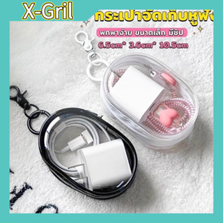 🎁กระเป๋าใส่อุปกรณ์ชาร์จโปร่งใส 🎒มีห่วงแขวน จัดเก็บสายชาร์จ-ห…