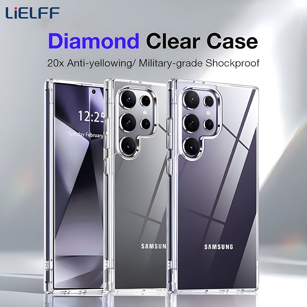 丨Diamond Clear เคสโทรศัพท์ Fof Samsung Galaxy S26 S25 S24 S23 Ultra S22 S21 S20 Plus Ultra Note 20 ก